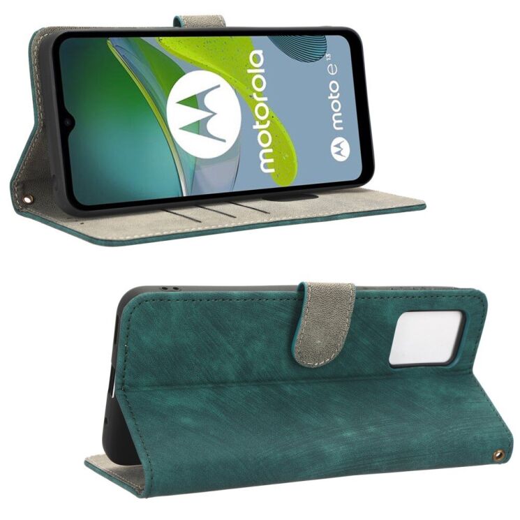 Чехол-книжка Deexe Delta Wallet для Motorola Moto E13 - Green: фото 5 из 6