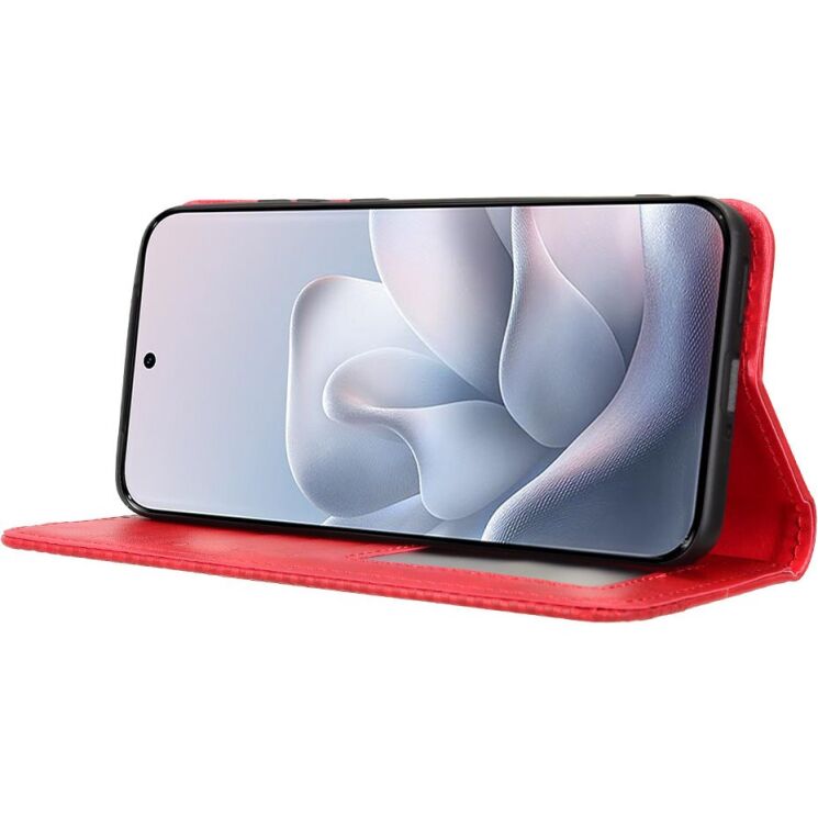 Чехол-книжка Deexe Retro Style для Motorola Edge 70 Fusion - Red: фото 5 из 18