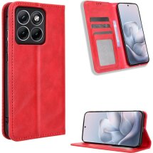 Чехол-книжка Deexe Retro Style для Motorola Edge 70 Fusion - Red: фото 1 из 18