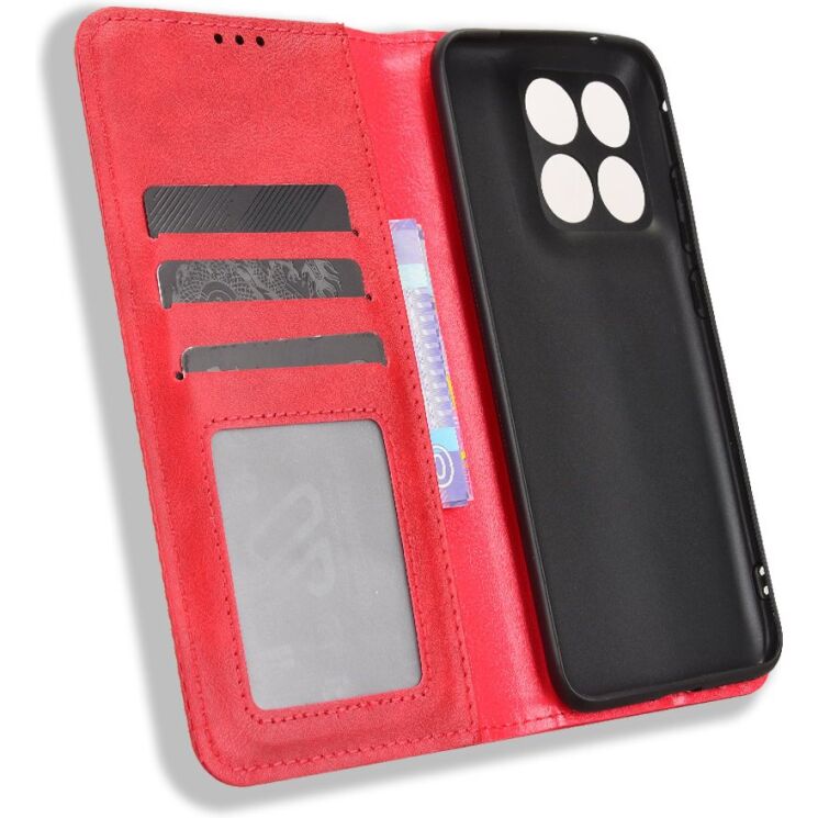 Чехол-книжка Deexe Retro Style для Motorola Edge 70 Fusion - Red: фото 3 из 18