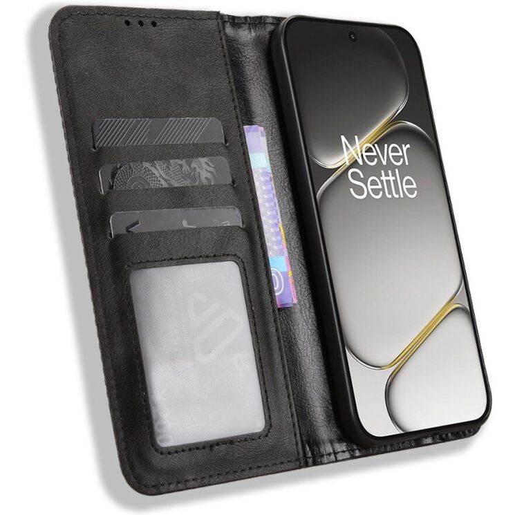 Чехол-книжка Deexe Retro Style для OnePlus Nord CE6 - Black: фото 6 из 18