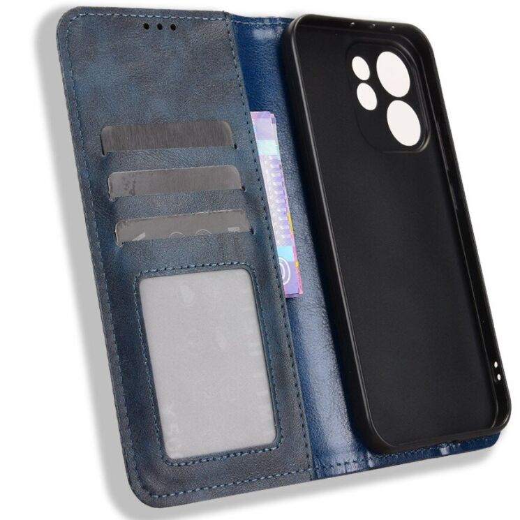 Чехол-книжка Deexe Retro Style для OPPO Reno 15 F/FS - Blue: фото 4 из 18