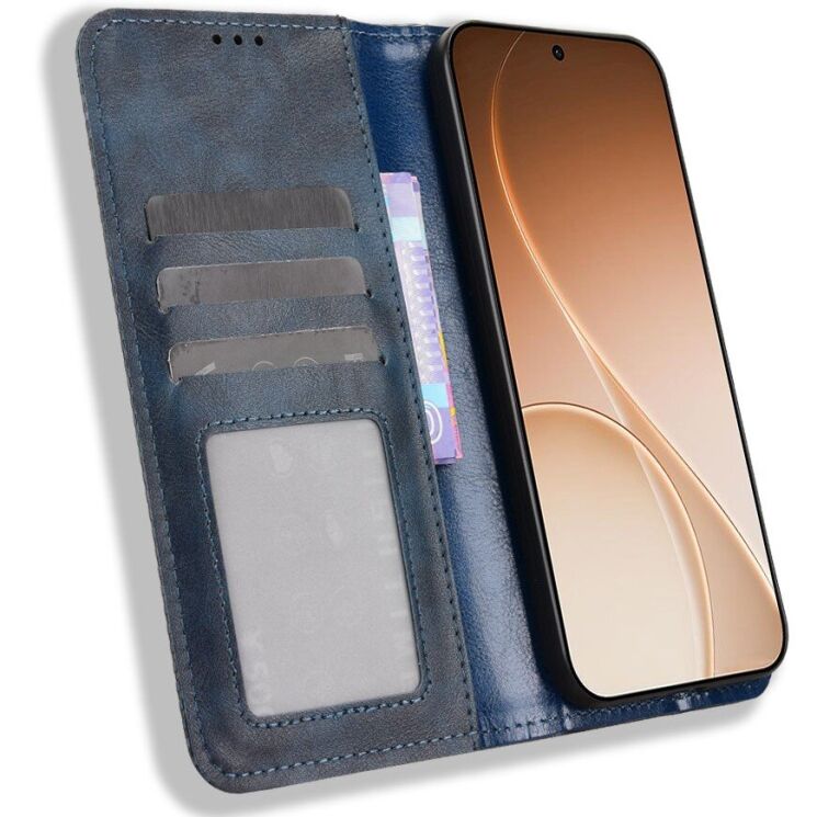 Чехол-книжка Deexe Retro Style для OPPO Reno 15 F/FS - Blue: фото 5 из 18