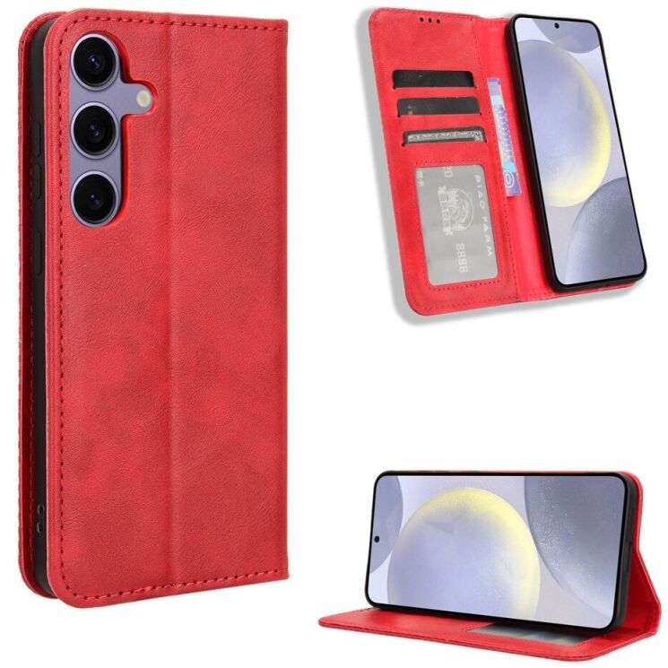 Чохол-книжка Deexe Retro Style для Samsung Galaxy S26 (S942) - Red: фото 2 з 20