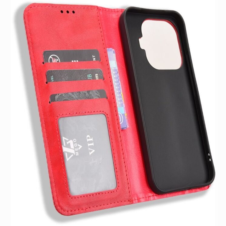 Чехол-книжка Deexe Retro Style для Xiaomi 17T - Red: фото 5 из 18
