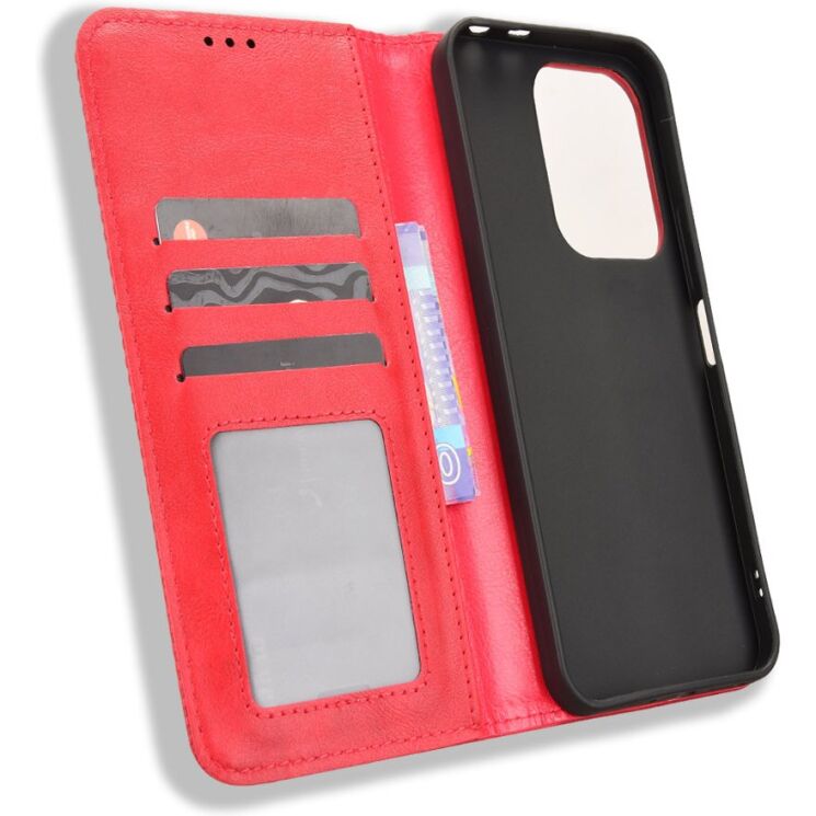 Чехол-книжка Deexe Retro Style для Xiaomi Poco C95 Pro - Red (429206R) Чехол-книжка Deexe Retro Style для Xiaomi Poco C95 Pro - Red: фото 5 из 19