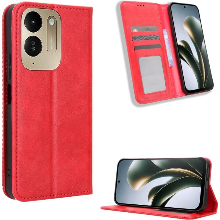 Чехол-книжка Deexe Retro Style для Xiaomi Poco C95 Pro - Red (429206R) Чехол-книжка Deexe Retro Style для Xiaomi Poco C95 Pro - Red: фото 2 из 19