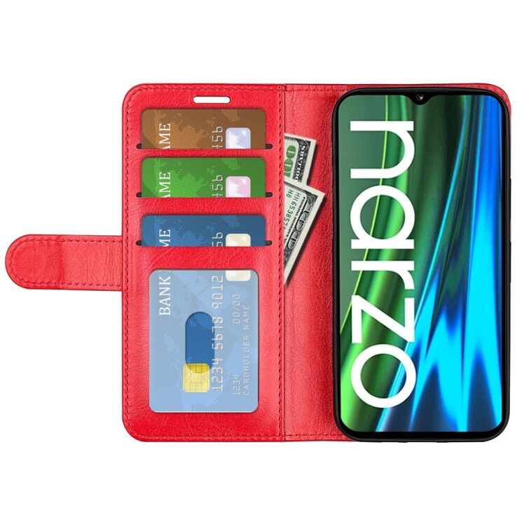 Чехол-книжка Deexe Wallet Style для Realme Narzo 50A - Red: фото 4 из 9