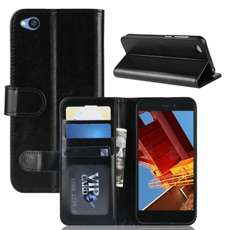 Чехол-книжка Deexe Wallet Style для Xiaomi Redmi Go - Black: фото 8 из 8