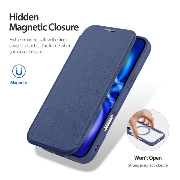 Чехол-книжка DUX DUCIS Skin X Pro Magnetic для Apple iPhone 17 - Black: фото 7 из 13