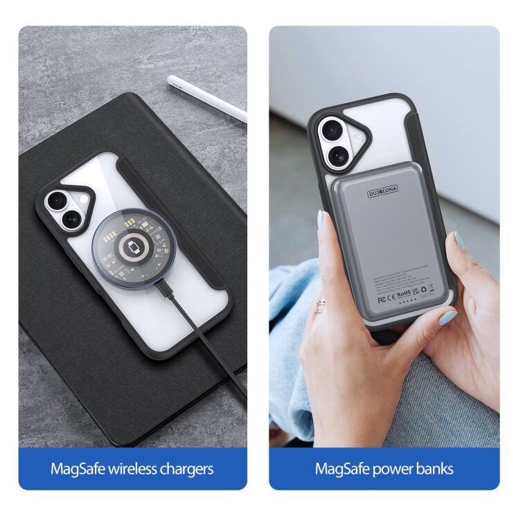 Чехол-книжка DUX DUCIS Skin X Pro Magnetic для Apple iPhone 17 - Black: фото 5 из 13