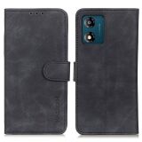 Чехол-книжка с застежкой KHAZNEH Retro Wallet для Motorola Moto E13 - Black: фото 1 из 8