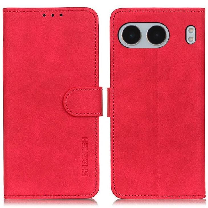Чехол-книжка KHAZNEH Retro Wallet для OnePlus Nord 4 - Red: фото 1 из 8