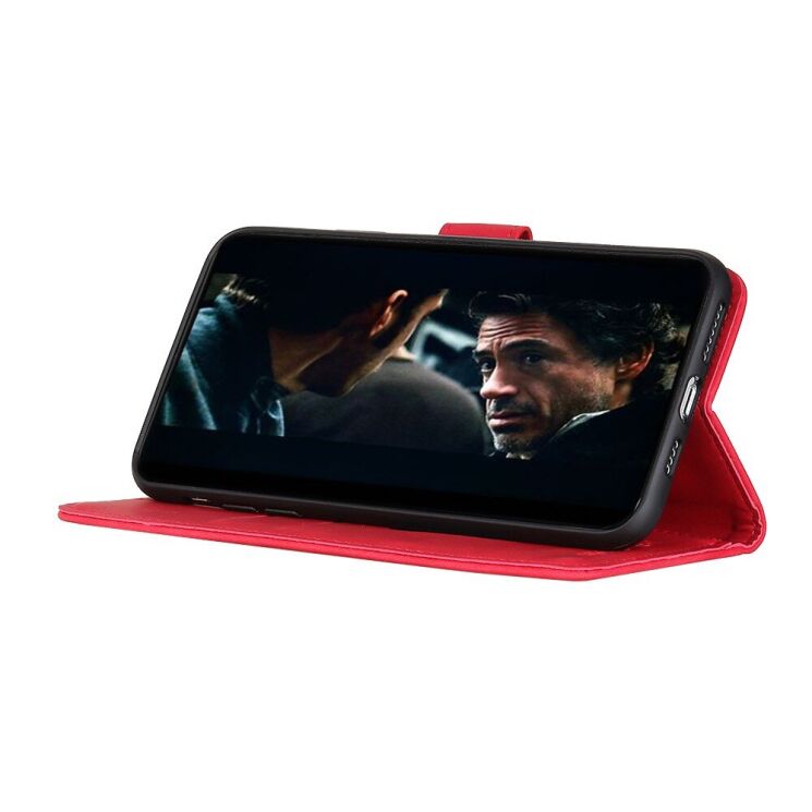 Чехол-книжка с застежкой KHAZNEH Retro Wallet для Realme C15 - Red: фото 7 из 11