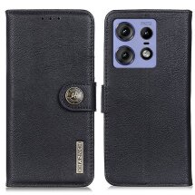 Чехол-книжка KHAZNEH Wallet Cover для Motorola Edge 50 Pro - Black: фото 1 из 7