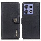 Чехол-книжка с застежкой KHAZNEH Wallet Cover для Motorola Edge 50 Pro - Black: фото 1 из 7