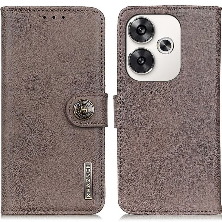 Чехол-книжка KHAZNEH Wallet Cover для Xiaomi Poco F6 - Khaki: фото 1 из 9
