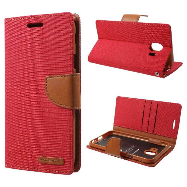 Чехол-книжка MERCURY Canvas Diary для Samsung Galaxy J4 2018 (J400) - Red: фото 2 из 6