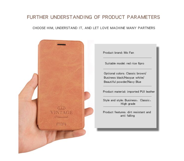 Чехол-книжка MOFI Vintage Series для Xiaomi Redmi 6 Pro / Mi A2 Lite - Blue (149936L) Чехол-книжка MOFI Vintage Series для Xiaomi Redmi 6 Pro / Mi A2 Lite - Blue: фото 3 из 9