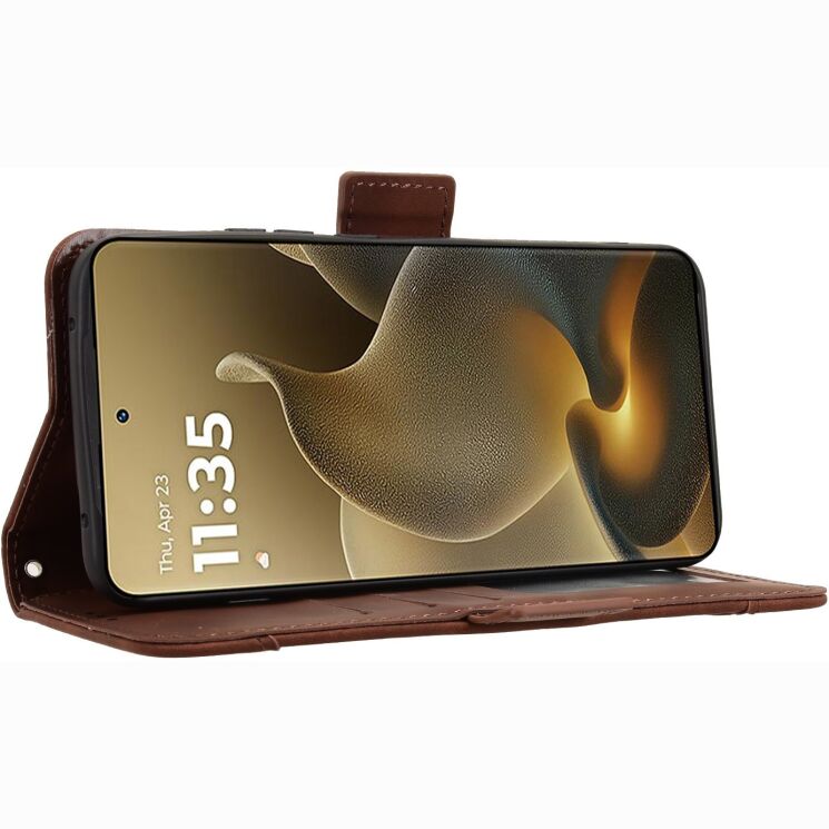 Чохол-книжка з кишеньками Deexe Wallet Stand для Motorola Edge 70 Pro - Brown (412003Z) Чохол-книжка з кишеньками Deexe Wallet Stand для Motorola Edge 70 Pro - Brown: фото 6 з 15