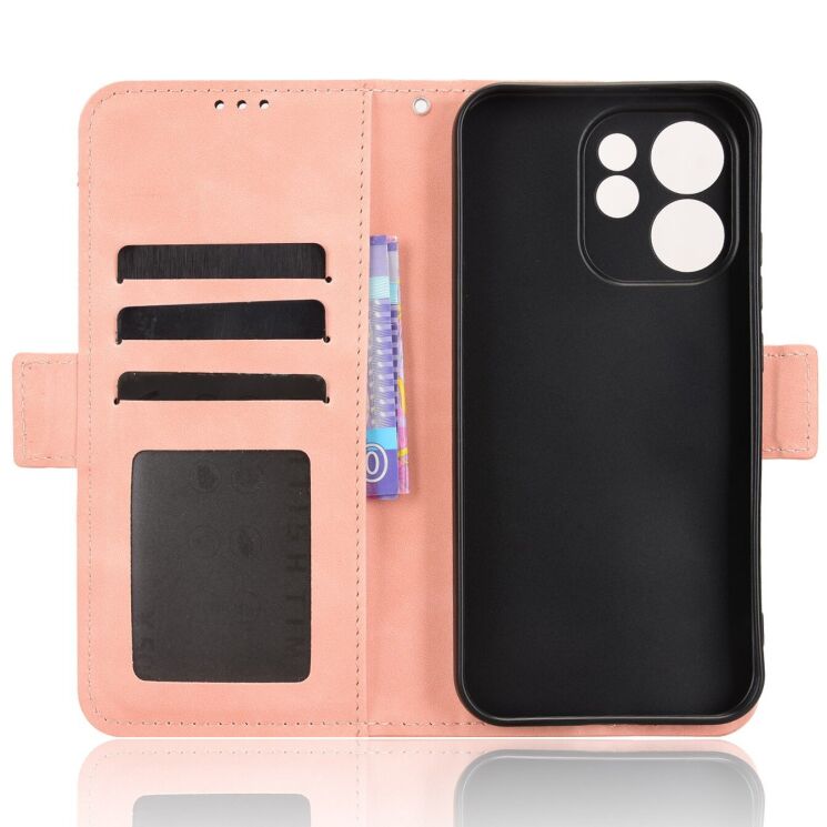 Чехол-книжка с карманами Deexe Wallet Stand для OPPO Reno 15 F/FS - Pink: фото 3 из 15