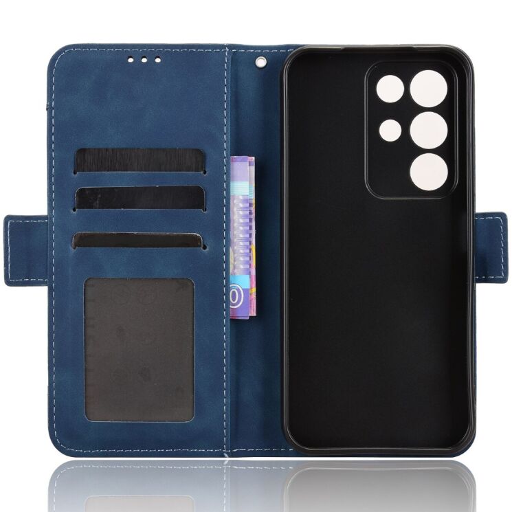 Чехол-книжка с карманами Deexe Wallet Stand для Realme C85 - Blue: фото 4 из 15