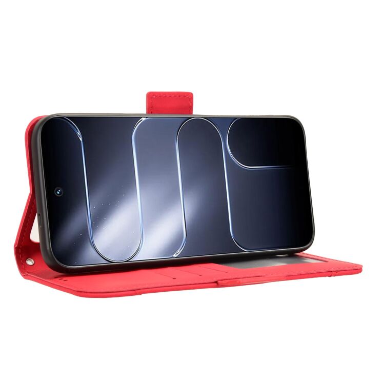 Чохол-книжка з кишеньками Deexe Wallet Stand для TECNO Spark 50 Pro - Red: фото 6 з 8