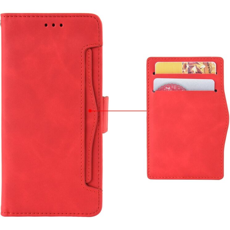 Чохол-книжка з кишеньками Deexe Wallet Stand для TECNO Spark 50 Pro - Red: фото 2 з 8