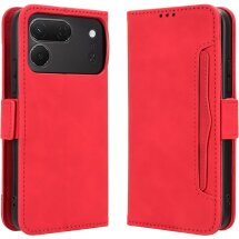 Чохол-книжка з кишеньками Deexe Wallet Stand для TECNO Spark 50 Pro - Red: фото 1 з 8