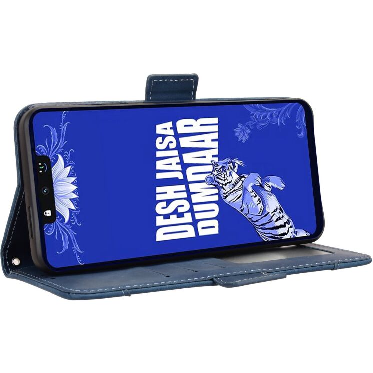 Чехол-книжка с карманами Deexe Wallet Stand для TECNO Spark Go 3 - Blue: фото 4 из 13