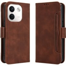 Чохол-книжка з кишеньками Deexe Wallet Stand для Xiaomi Redmi Note 17 Pro Plus - Brown: фото 1 з 8