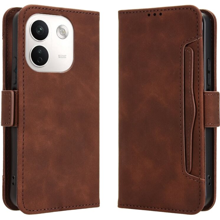 Чохол-книжка з кишеньками Deexe Wallet Stand для Xiaomi Redmi Note 17 Pro Plus - Brown (430602Z) Чохол-книжка з кишеньками Deexe Wallet Stand для Xiaomi Redmi Note 17 Pro Plus - Brown: фото 1 з 8