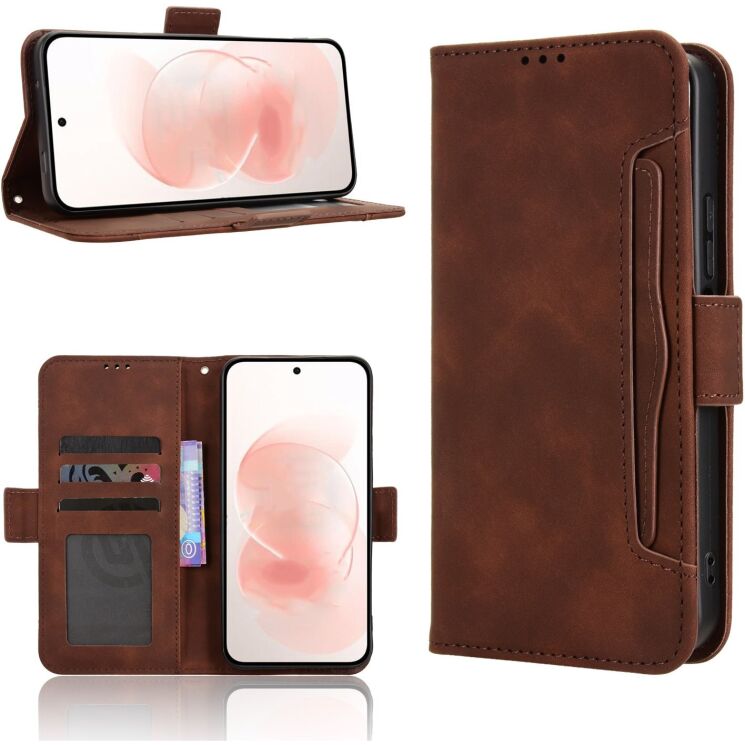 Чохол-книжка з кишеньками Deexe Wallet Stand для Xiaomi Redmi Note 17 Pro Plus - Brown (430602Z) Чохол-книжка з кишеньками Deexe Wallet Stand для Xiaomi Redmi Note 17 Pro Plus - Brown: фото 8 з 8