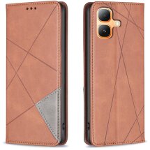 Чохол-книжка з кишеньками UniCase Geometric Pattern для Infinix Smart 20 - Brown: фото 1 з 10