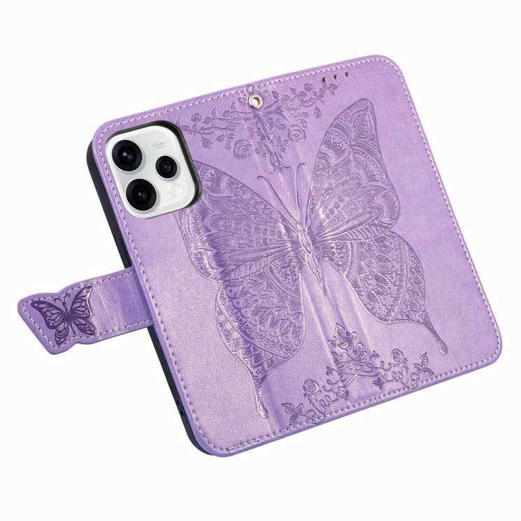 Чехол-книжка с рисунком UniCase Butterfly Pattern для OPPO Reno 15 - Light Purple: фото 3 из 9