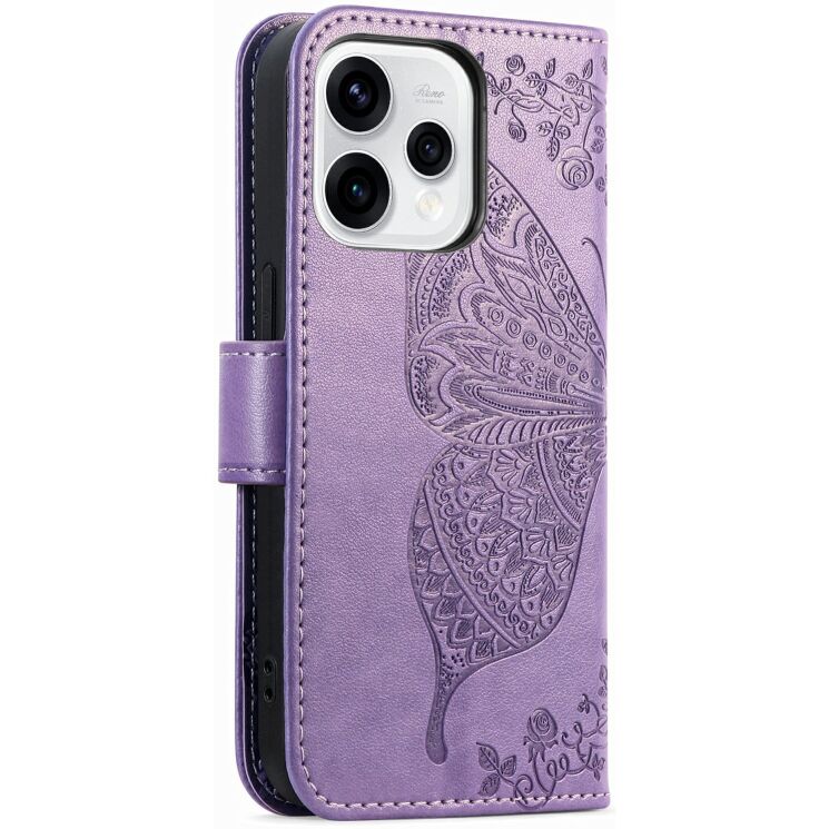 Чехол-книжка с рисунком UniCase Butterfly Pattern для OPPO Reno 15 - Light Purple: фото 6 из 9