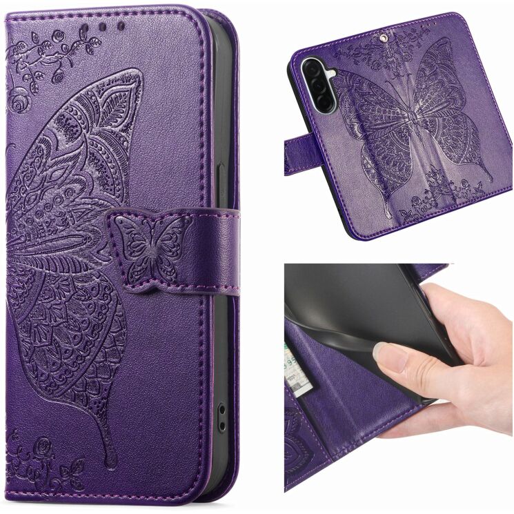 Чехол-книжка с рисунком UniCase Butterfly Pattern для Samsung Galaxy A27 (A276) - Dark Purple (408671DV) Чехол-книжка с рисунком UniCase Butterfly Pattern для Samsung Galaxy A27 (A276) - Dark Purple: фото 2 из 8