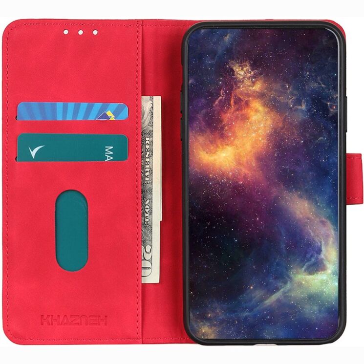 Чехол-книжка с застежкой KHAZNEH Retro Wallet для Honor 600 Lite - Red: фото 3 из 8
