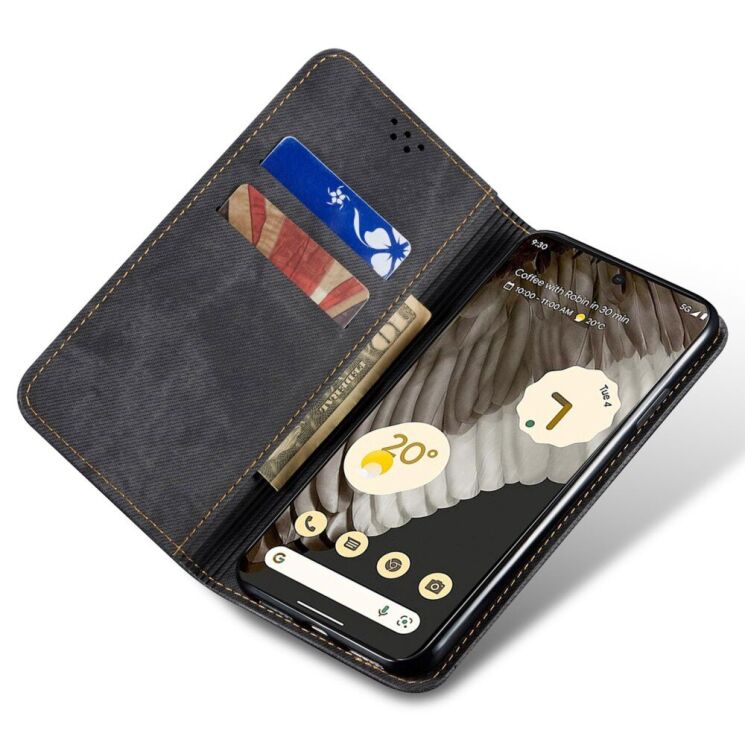 Чехол-книжка UniCase Jeans Wallet для Google Pixel 7a - Black: фото 2 из 6
