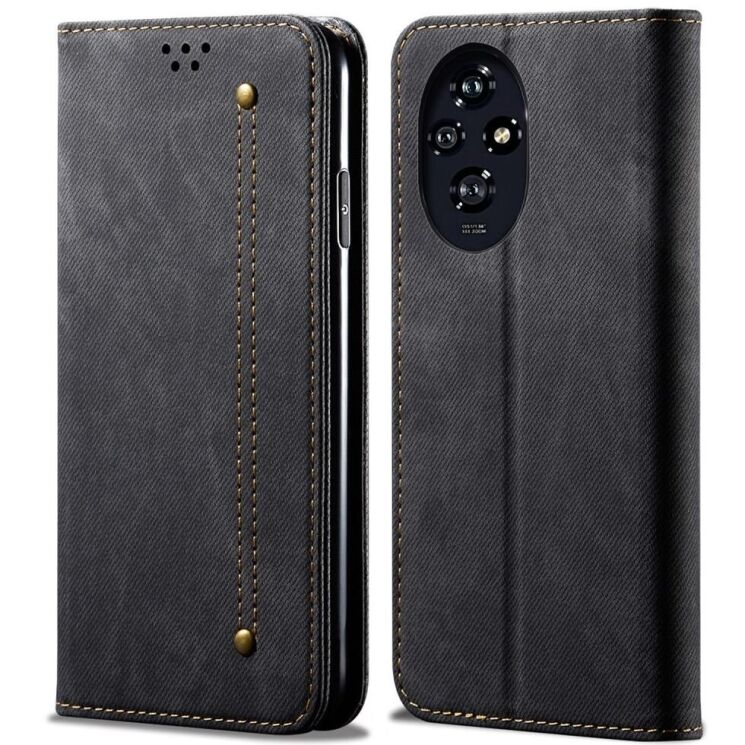 Чехол-книжка UniCase Jeans Wallet для Honor 200 - Black: фото 1 из 6