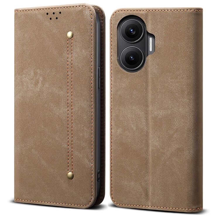 Чехол-книжка UniCase Jeans Wallet для Xiaomi Poco F7 - Khaki: фото 1 из 7