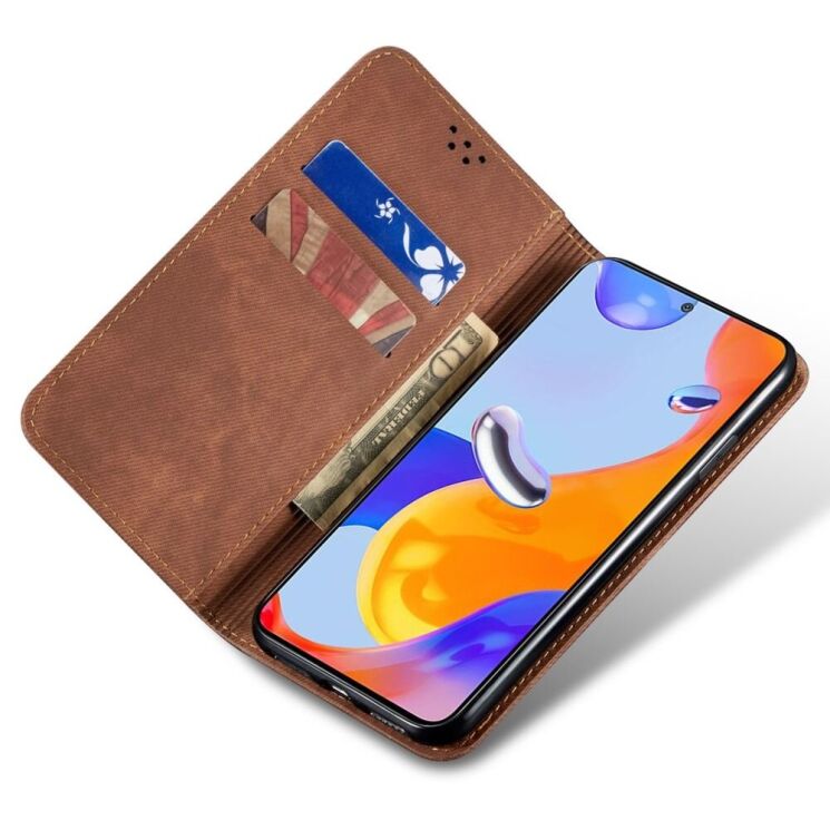 Чехол-книжка UniCase Jeans Wallet для Xiaomi Redmi Note 14 5G - Coffee: фото 2 из 9