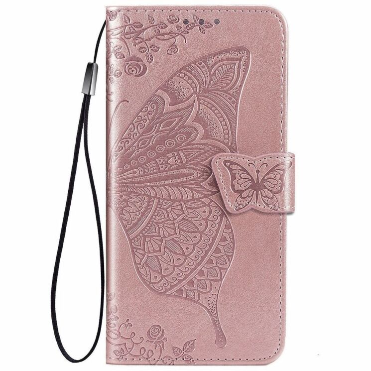 Чехол UniCase Butterfly Pattern для Motorola Moto E40 - Rose Gold: фото 2 из 10