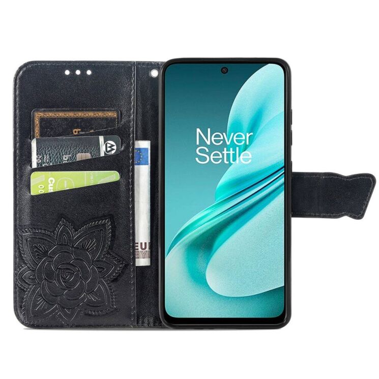 Чехол UniCase Butterfly Pattern для OnePlus Nord N30 SE - Black: фото 2 из 8