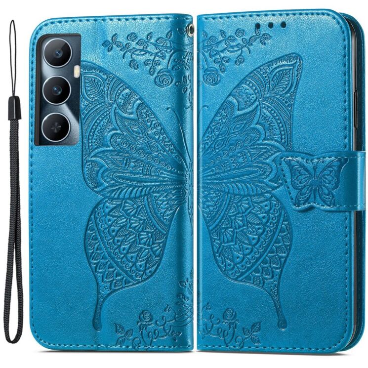 Чохол UniCase Butterfly Pattern для Realme C65 - Blue: фото 1 з 8