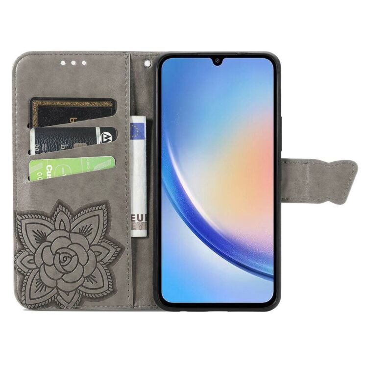 Чехол UniCase Butterfly Pattern для Samsung Galaxy A35 (A356) - Grey: фото 2 из 5