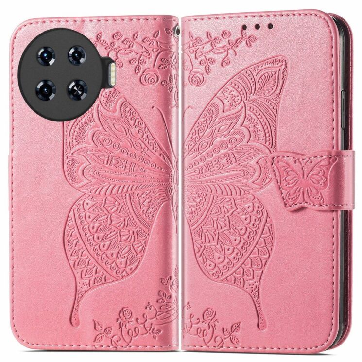 Чехол UniCase Butterfly Pattern для TECNO Spark 20 Pro+ - Pink: фото 1 из 8