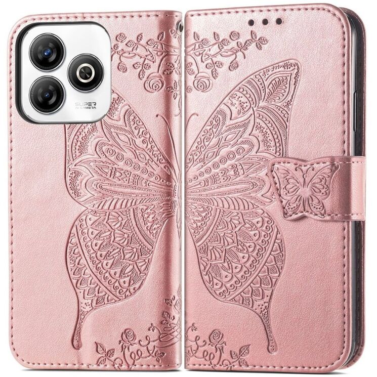 Чохол UniCase Butterfly Pattern для ZTE Blade A75 - Rose Gold: фото 1 з 6