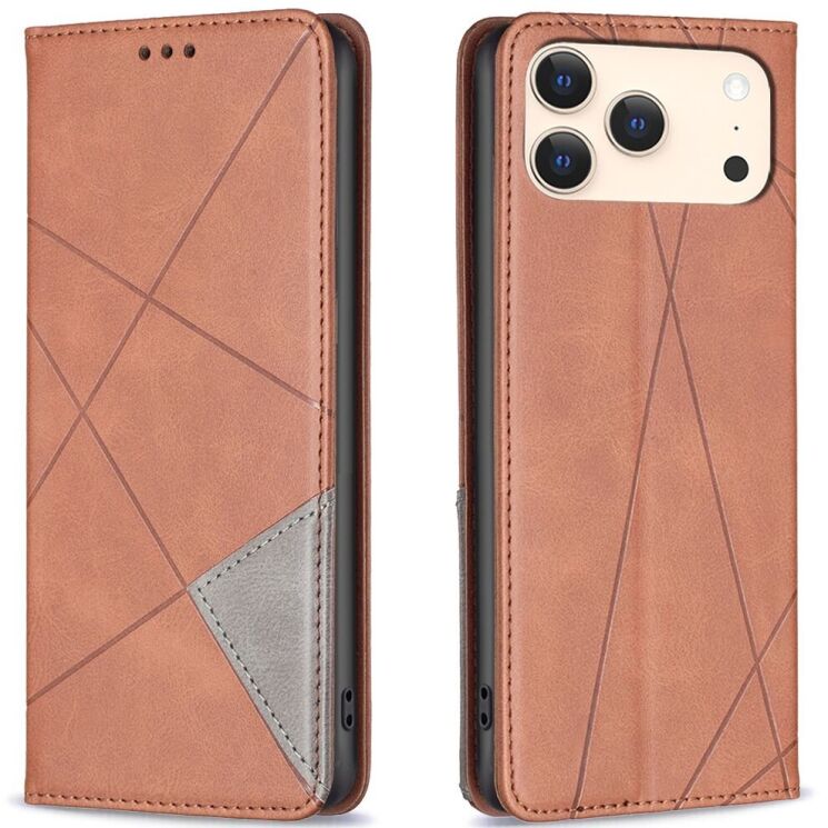 Чохол UniCase Geometric Pattern для Apple iPhone 17 Pro - Brown: фото 1 з 8