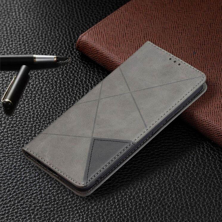 Чохол-книжка з кишеньками UniCase Geometric Pattern для Realme C21 / C20 - Grey: фото 5 з 10